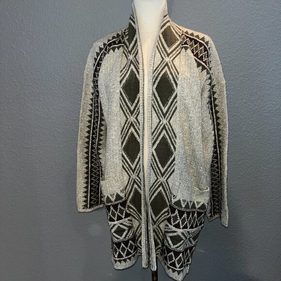 LUCKY BRAND TRIBAL DESIGN CARDIGAN - Western Southwestern Aztec Navajo - EUC - S - Picture 10 of 15